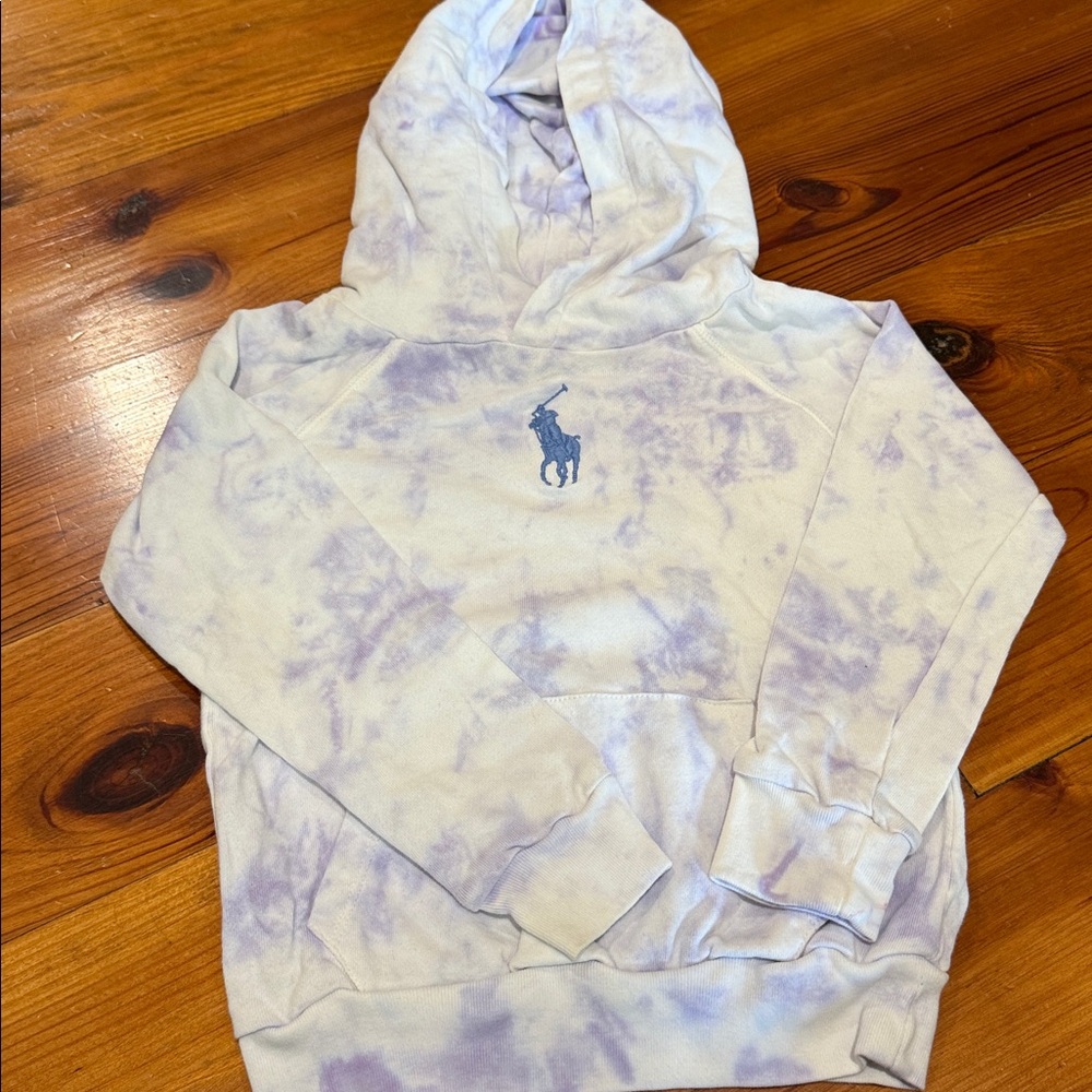 Ralph Lauren Prple Tye Dye Logo Hooded Top Sz.5